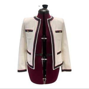 White, navy and hot pink Zara blazer